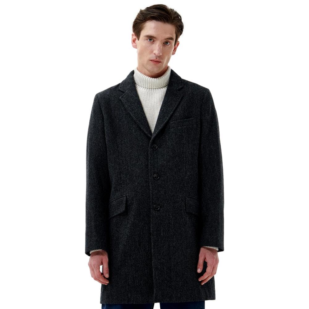 Barbour Men's Harrow Wool Jacket, Charcoal (US, Alpha